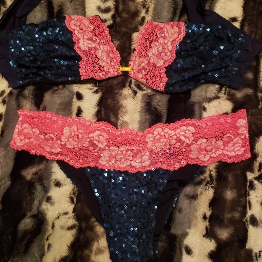 WINTER SALE Beach Bunny sequin bikini set